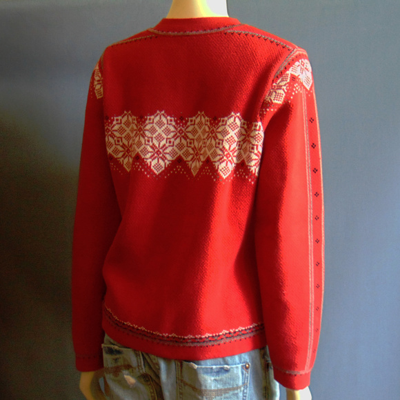 Hanna Anderson Red Combed Cotton Noridic Sweater M - Picture 5 of 6